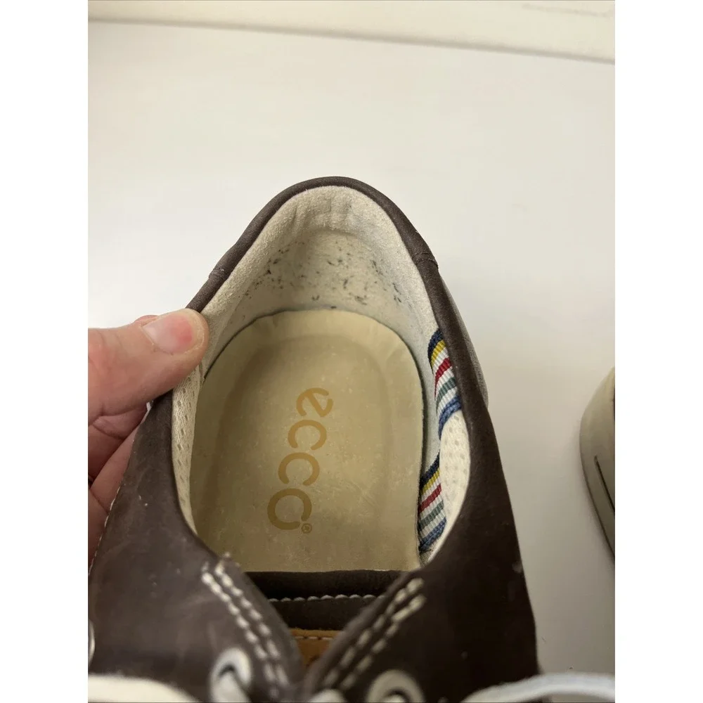 Ecco Shoes Men's 45‎ 11-11.5 Boat Lace Up Brown Suede Leather Casual